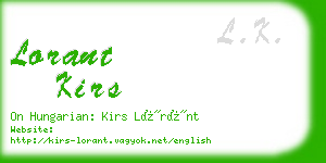 lorant kirs business card